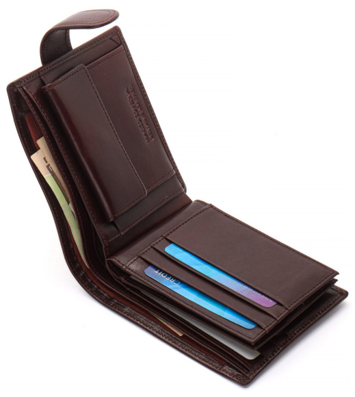 Коричневый портмоне с отделением для документов из натуральной кожи Marco Coverna MCB047-896