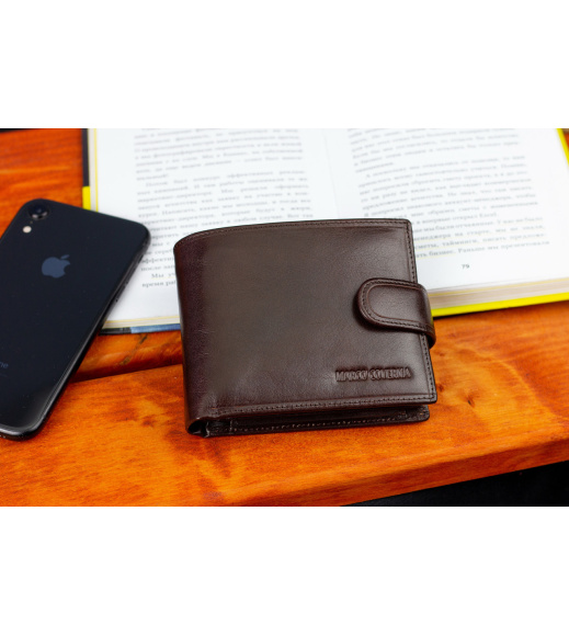 Коричневый портмоне с отделением для документов из натуральной кожи Marco Coverna MCB047-896