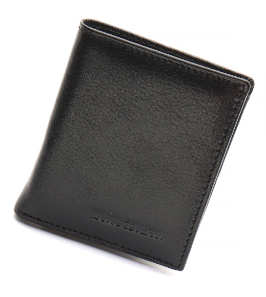 Черный маленький портмоне на магните с зажимом MARCO COVERNA MC-101Н-1