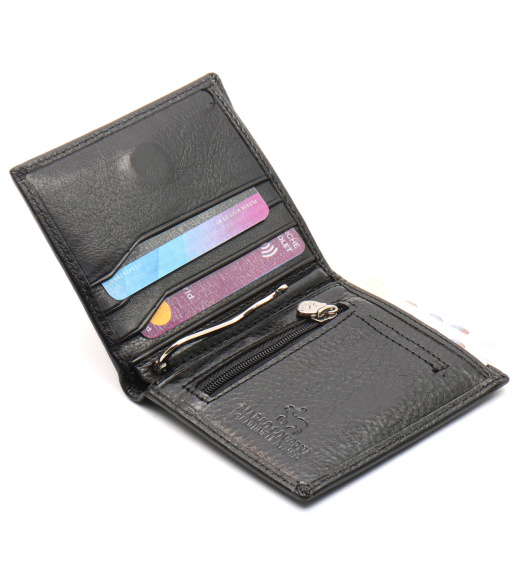 Черный маленький портмоне на магните с зажимом MARCO COVERNA MC-101Н-1