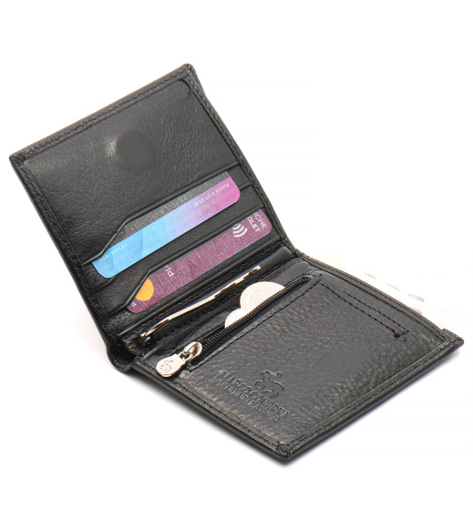 Черный маленький портмоне на магните с зажимом MARCO COVERNA MC-101Н-1