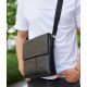 Мужской классический мессенджер 23х26х6, кожаный барсетка через плечо Tiding Bag 2862 черный