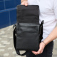 Сумка мессенджер 21.5x25x7 кожаная барсетка для мужчин Tiding Bag 35775 черная