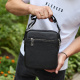 Мужская кожаная сумка-барсетка 24х20х8, компактная сумочка на плечи для мужчины, наплечный мессенджер, черная