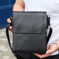 Сумка мессенджер 21.5x25x7 кожаная барсетка для мужчин Tiding Bag 35775 черная