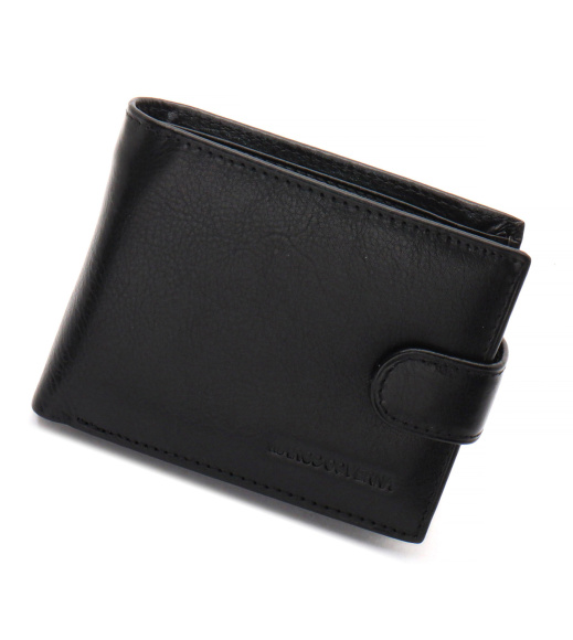 Черный мужской портмоне из натуральной кожи с визитницей Marco Coverna MC-2057H-1