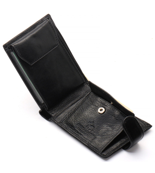 Черный мужской портмоне из натуральной кожи с визитницей Marco Coverna MC-2057H-1