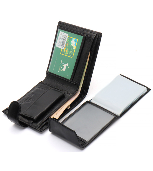 Черный мужской портмоне из натуральной кожи с визитницей Marco Coverna MC-2057H-1