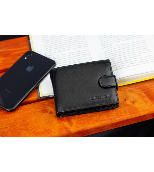 Черный мужской портмоне из натуральной кожи с визитницей Marco Coverna MC-2057H-1