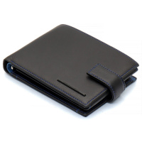 Черный стильный мужской кошелек с блоком для документов из натуральной кожи Marco Coverna MC-1006 A 1221