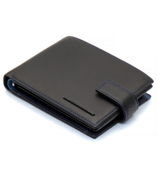 Черный стильный мужской кошелек с блоком для документов из натуральной кожи Marco Coverna MC-1006 A 1221