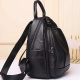 Кожаный женский рюкзак на молнии 23х29х13, сумка наплечная для прогулок, черная