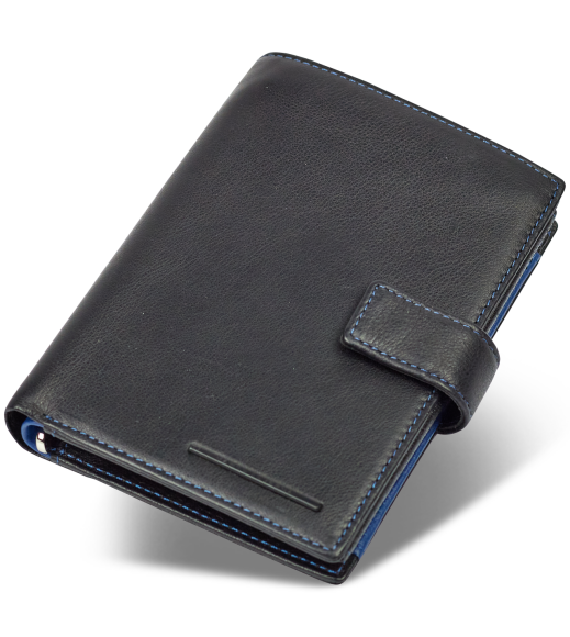 Черный кошелек с фиксацией из натуральной кожи Marco Coverna MC-1005 A 1221