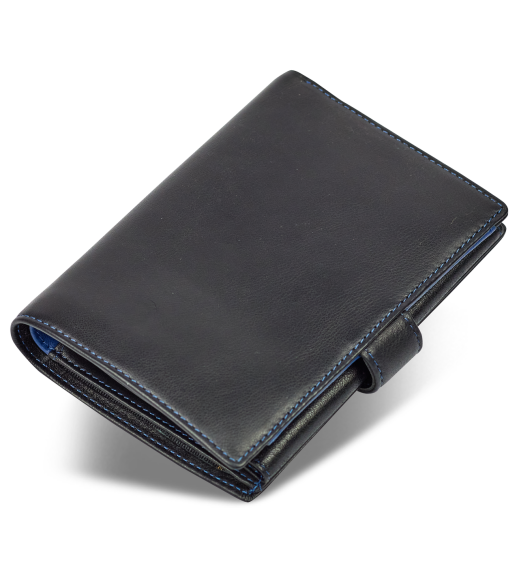 Черный кошелек с фиксацией из натуральной кожи Marco Coverna MC-1005 A 1221