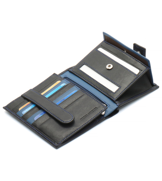 Черный кошелек с фиксацией из натуральной кожи Marco Coverna MC-1005 A 1221