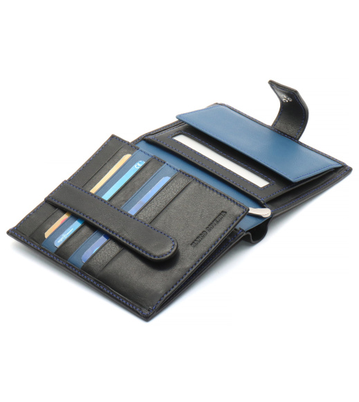 Черный кошелек с фиксацией из натуральной кожи Marco Coverna MC-1005 A 1221