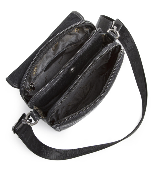 Кожаная мужская сумка-мессенджер 24х20х6, барсетка через плечо Tiding Bag TD-23433 черная