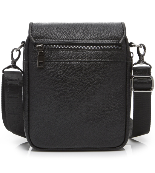 Кожаная мужская сумка-мессенджер 24х20х6, барсетка через плечо Tiding Bag TD-23433 черная