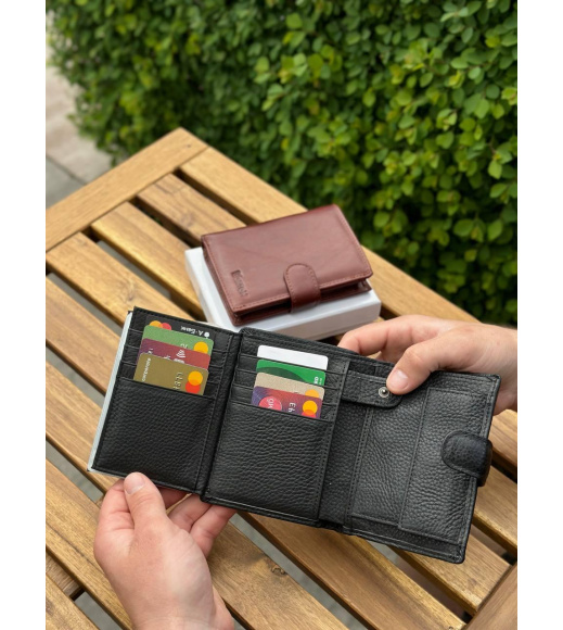 Мужской кожаный кошелек люкс, мужской портмоне натуральная кожа HORTON 301B