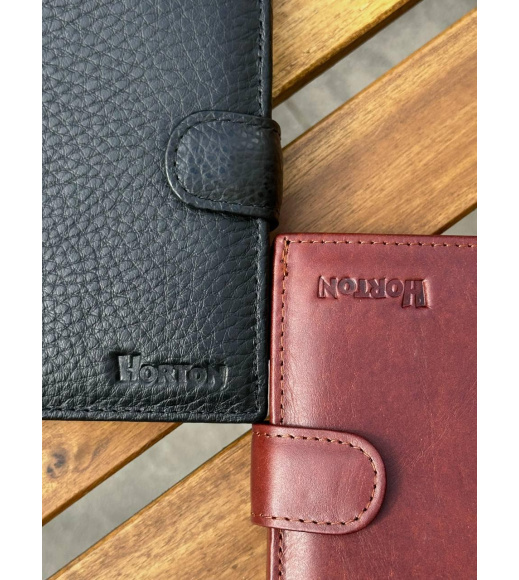 Мужской кожаный кошелек люкс, мужской портмоне натуральная кожа HORTON 301B