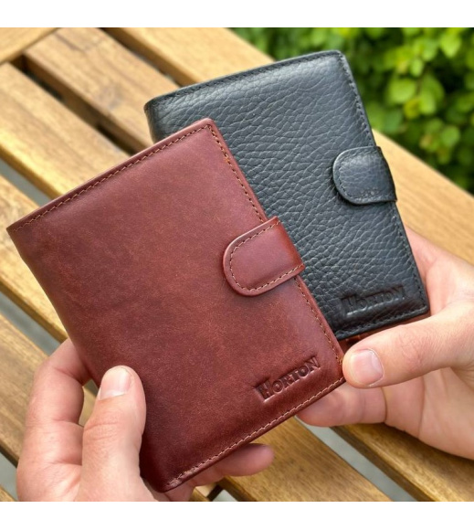 Мужской кожаный кошелек люкс, мужской портмоне натуральная кожа HORTON 301B