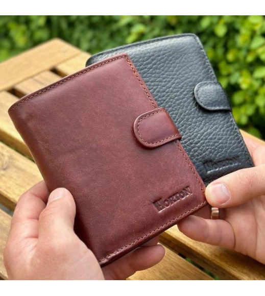 Мужской кожаный кошелек люкс, мужской портмоне натуральная кожа HORTON 301B
