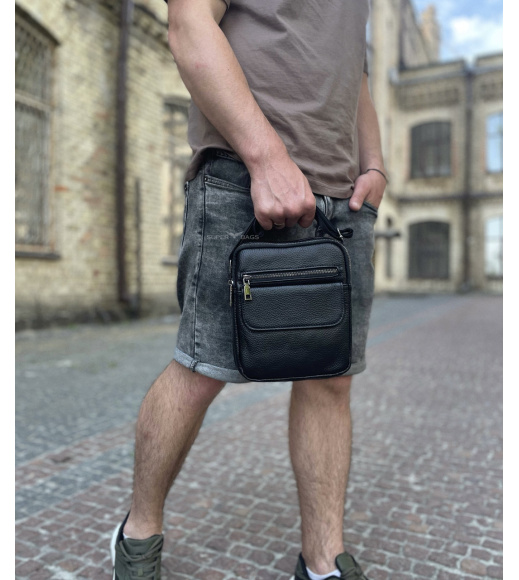 Сумка мужская через плечо 17х21х5, барсетка для обучения, мессенджер для телефона Tiding Bag IT-73302 черная