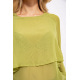 Офисная блуза с длинными рукавами светло-зеленого цвета 115R038
