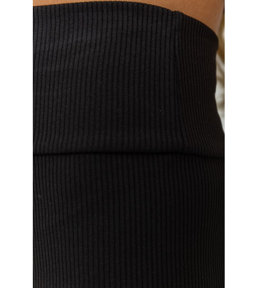 Лосини жіночі в рубчик на флісі, колір чорний, 205R706