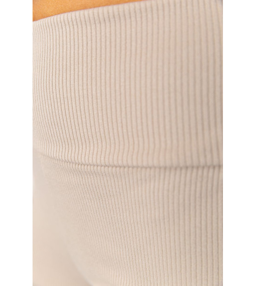 Лосини жіночі в рубчик на флісі, колір бежевий, 205R706