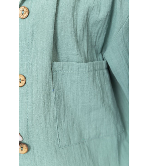 Костюм жіночий вільного крою тканина льон, колір світло-оливковий, 177R024
