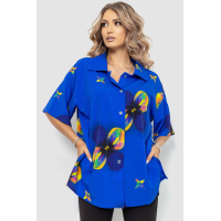 Рубашка женская батал, цвет электрик, 102R5220