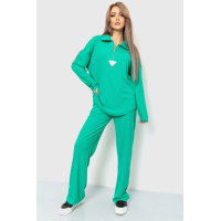 Костюм женский в рубчик повседневный, цвет светло-зеленый, 131R8366