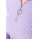 Кофта жіноча на блискавці в рубчик, колір бузковий, 221R001