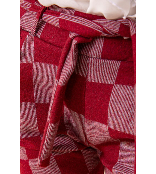 Женские зауженные брюки в клетку красного цвета 117R044