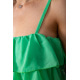 Шифоновое платье на бретелях с рюшами, цвет Салатовый, 167R307-10