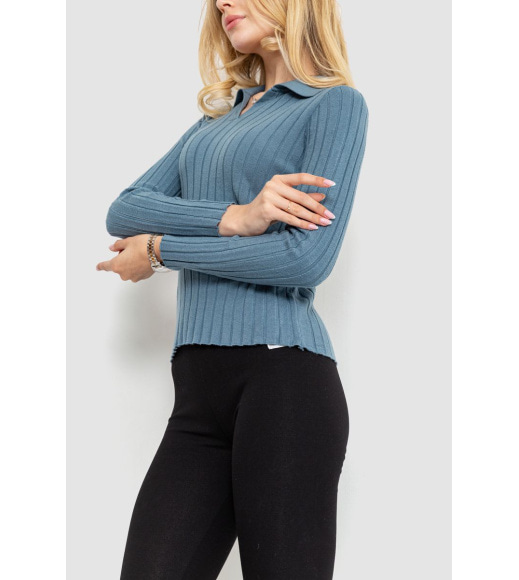 Кофта жіноча однотонна, колір джинс, 204R018