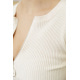 Кофта жіноча на блискавці в рубчик, колір молочний, 204R003