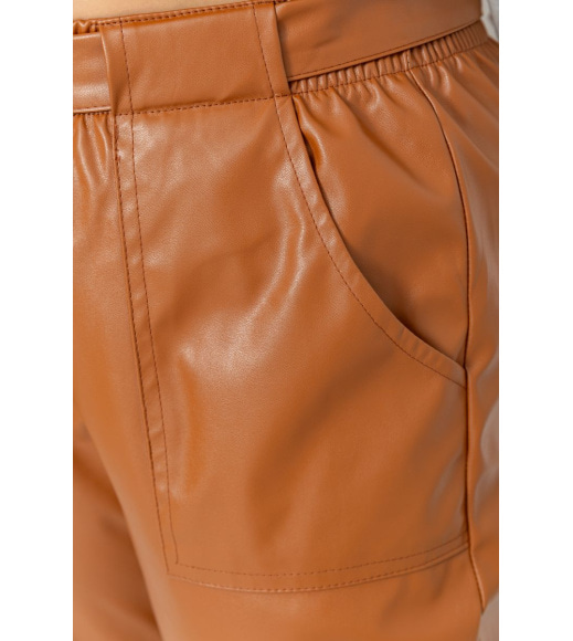 Штани зі штучної шкіри жіночі, колір світло-коричневий, 102R5145