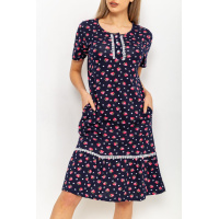 Ночная рубашка с принтом, цвет темно-синий, 219RT-413