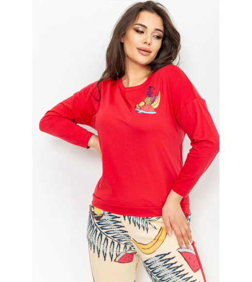 Жіноча піжама з принтом 219RP-152, колір Червоно-бежевий