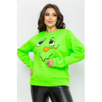 Свитшот женский на флисе " Снеговик", цвет салатовый, 102R262