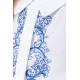 Блуза для девочек нарядная, цвет бело-синий, 172R026-1