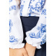 Блузка нарядна для дівчаток, колір біло-синій, 172R026-1