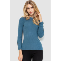 Кофта женская трикотажная однотонная, цвет джинс, 204R017