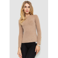 Кофта женская трикотажная однотонная, цвет бежевый, 204R017