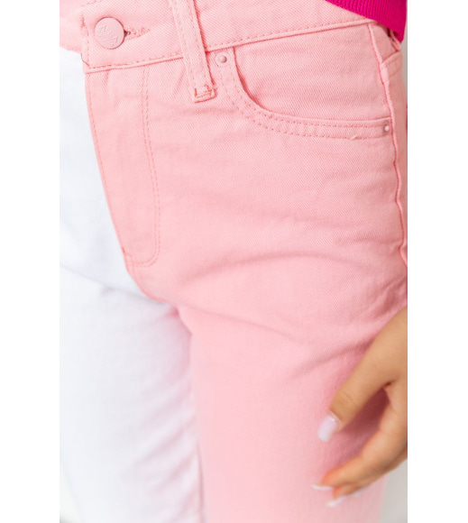Летние женские джинсы МОМ бело-бежевого цвета 164R426