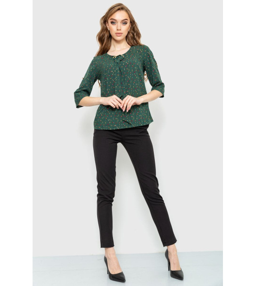 Блуза принтом, колір зелений, 230R150-4