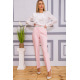 Класичні жіночі штани рожевого кольору з ремінцем 182R308