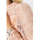Блуза жіноча на гудзиках гіпюрова, колір персиковий, 204R157